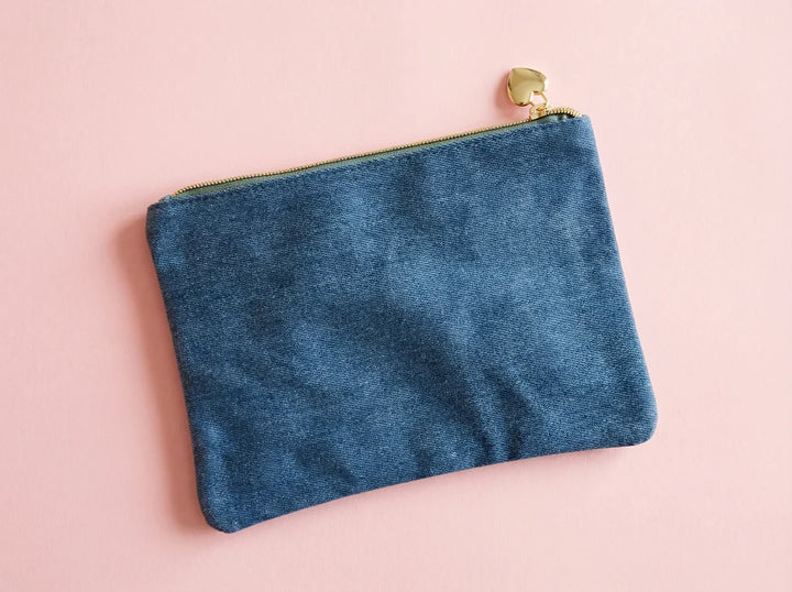Taylor Elliott Designs: Bella Denim + Bows Pouch (Medium)