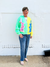 Load image into Gallery viewer, Queen of Sparkles: Pastel Color-Block Bunny Cardigan
