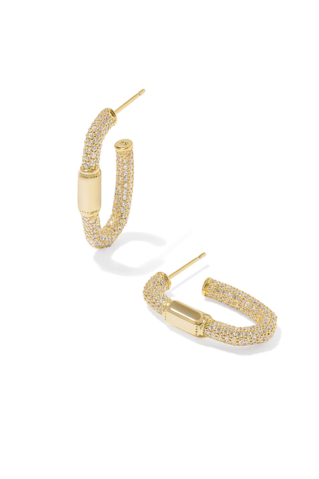 Kendra Scott: Emery Hoop Earrings in White Crystal