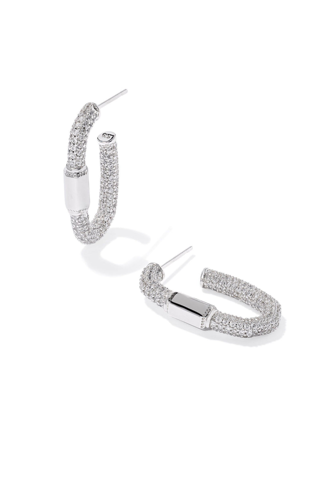 Kendra Scott: Emery Hoop Earrings in White Crystal