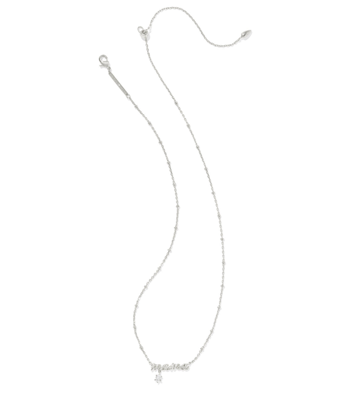 Kendra Scott: MAMA Crystal Short Pendant Necklace in Silver
