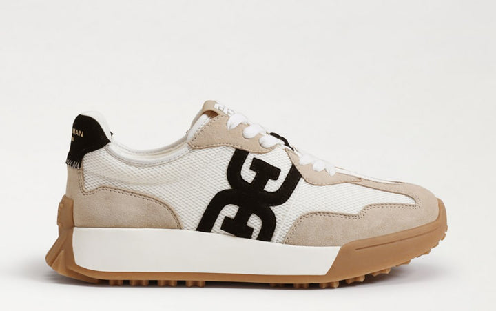 Sam Edelman: Langley Lace Up Sneaker in White/Tan/Black