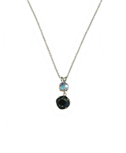 Mariana: Silver Round Necklace in "Obsidian Shore"