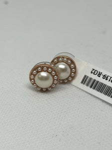 Mariana: Rose Gold Stud Earrings in "Pearl"