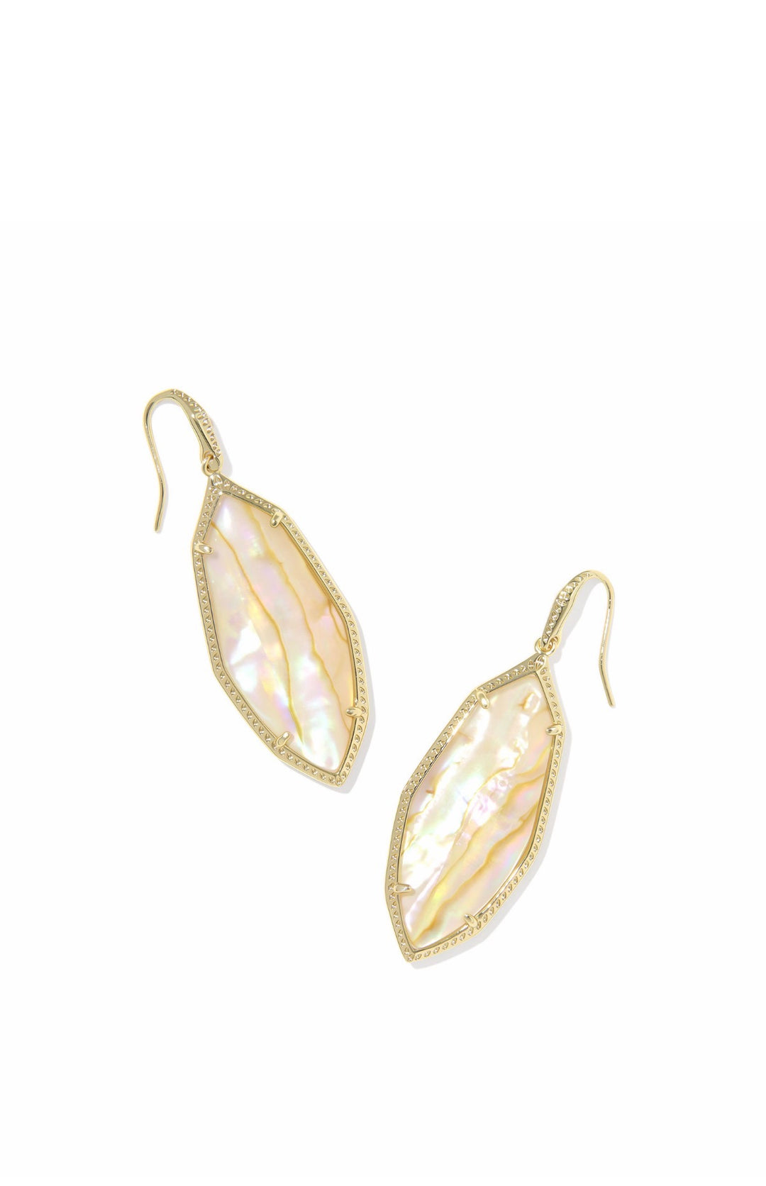 Kendra Scott: Ophelia Drop Earrings in Gold Iridescent Abalone - The Vogue Boutique