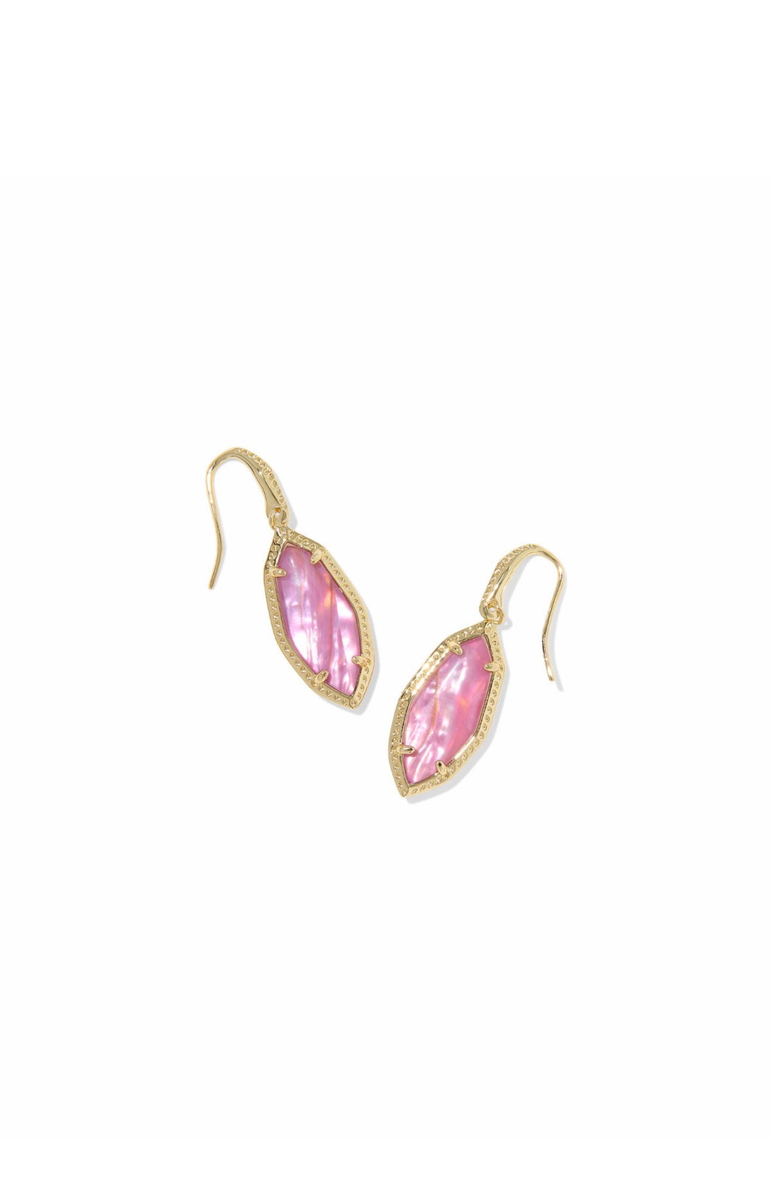 Kendra Scott: Ophelia Small Drop Earrings in Gold Light Mauve Illusion