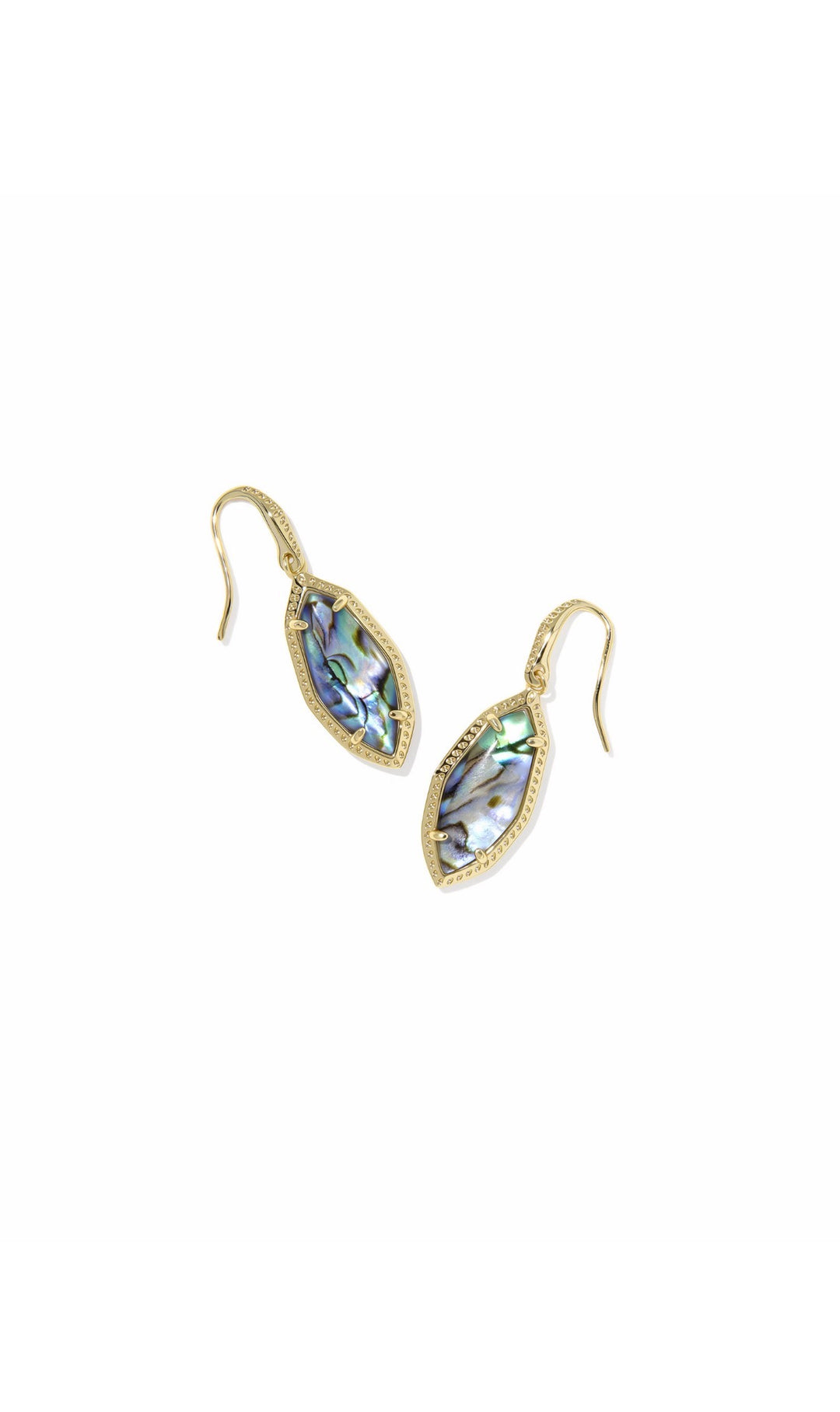 Kendra Scott: Ophelia Small Drop Earrings in Gold Abalone Shell - The Vogue Boutique