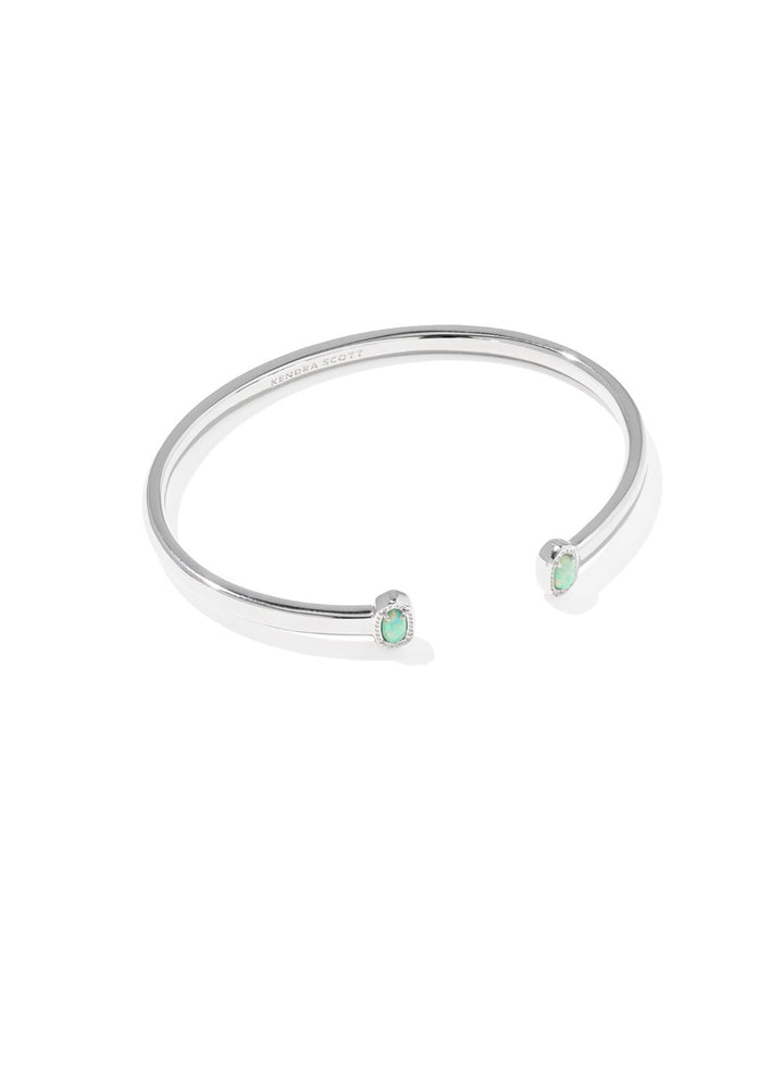 Kendra Scott: Mini Elton Cuff Bracelet in Silver Green Lab Grown Opal - The Vogue Boutique