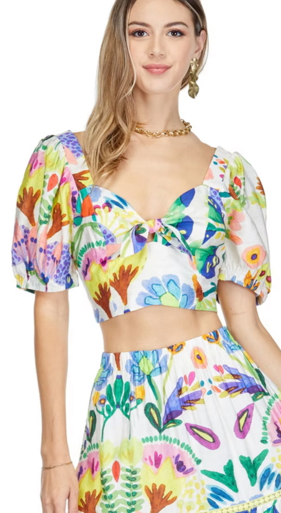 Joy Joy: Island Art Trim Tiered Skirt 72D7412