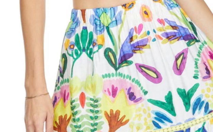 Joy Joy: Island Art Trim Tiered Skirt 72D7412
