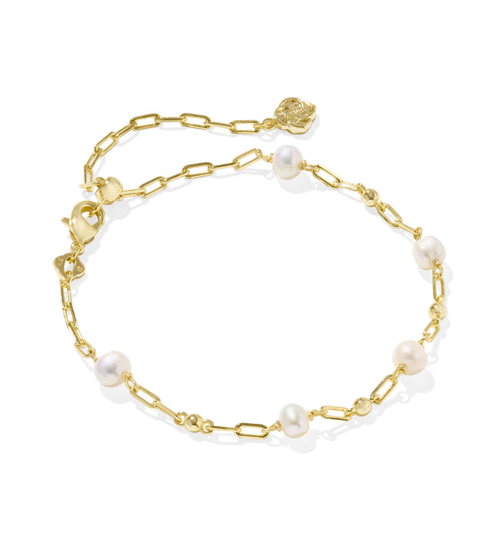 Kendra Scott: Ashton Chain Bracelet in Freshwater Cultured Pearl in Gold