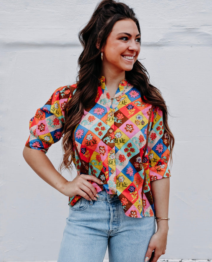 Ivy Jane: Argyle Top in Multi (621613)