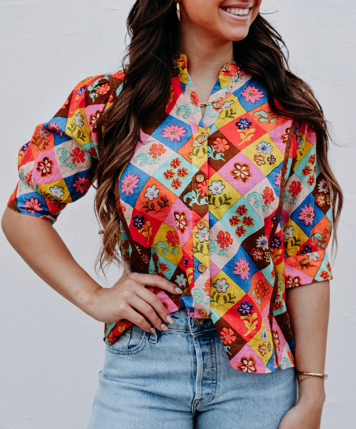 Ivy Jane: Argyle Top in Multi (621613)