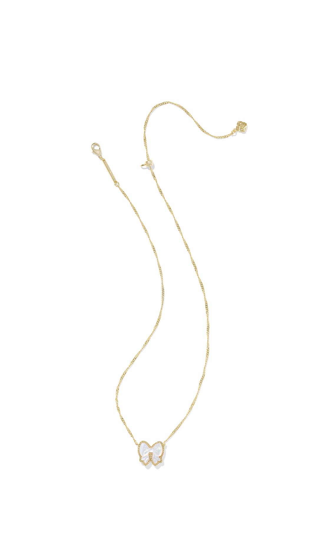 Kendra Scott: Haley Bow Short Pendant Necklace in Gold Ivory MOP