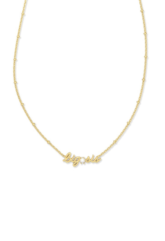 Kendra Scott: Big Sis Short Pendant Necklace in Gold Freshwater Cultured Pearl
