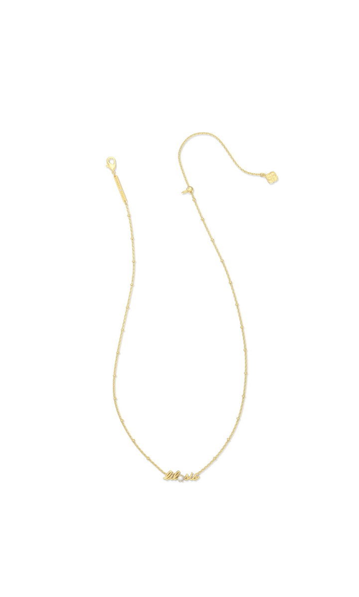 Kendra Scott: Lil Sis Short Pendant Necklace in Gold Freshwater Cultured Pearl