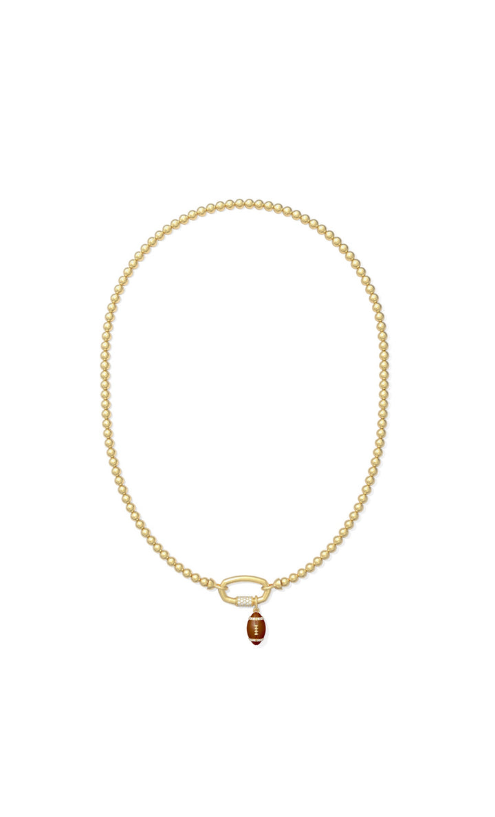 Kendra Scott: Football Metal Strand Necklace in Gold White Crystal