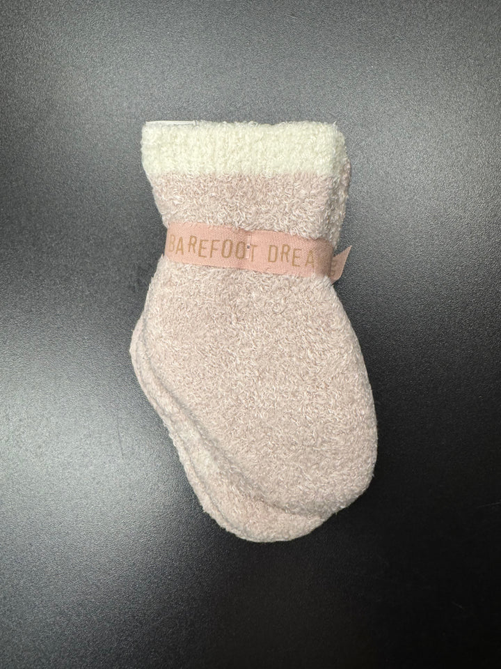 Barefoot Dreams: CCL Baby Plaid Sock Set in Barely Pink / Cream