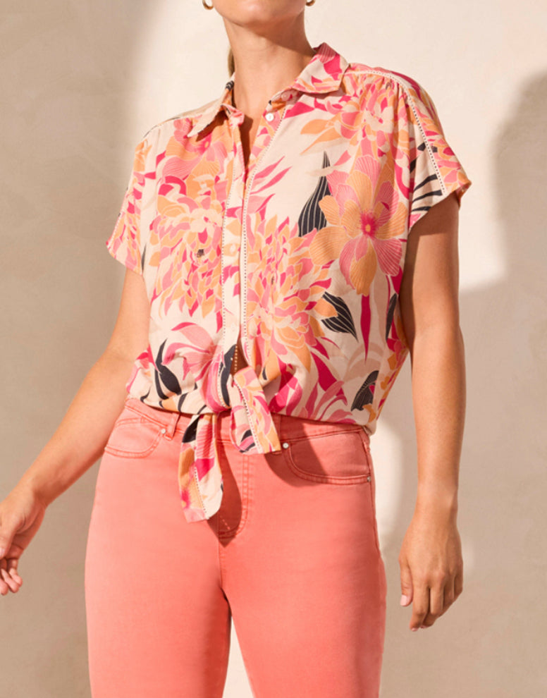 Tribal: Top With Tie front in Teaberry 2084O-8134