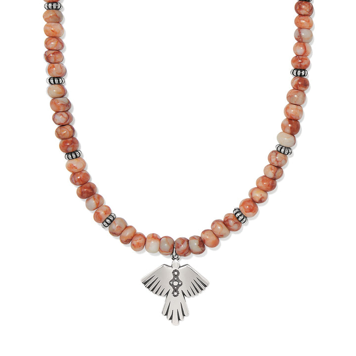 Brighton: Mosaic Mojave Flight Beaded Necklace in Red Silver JM7711