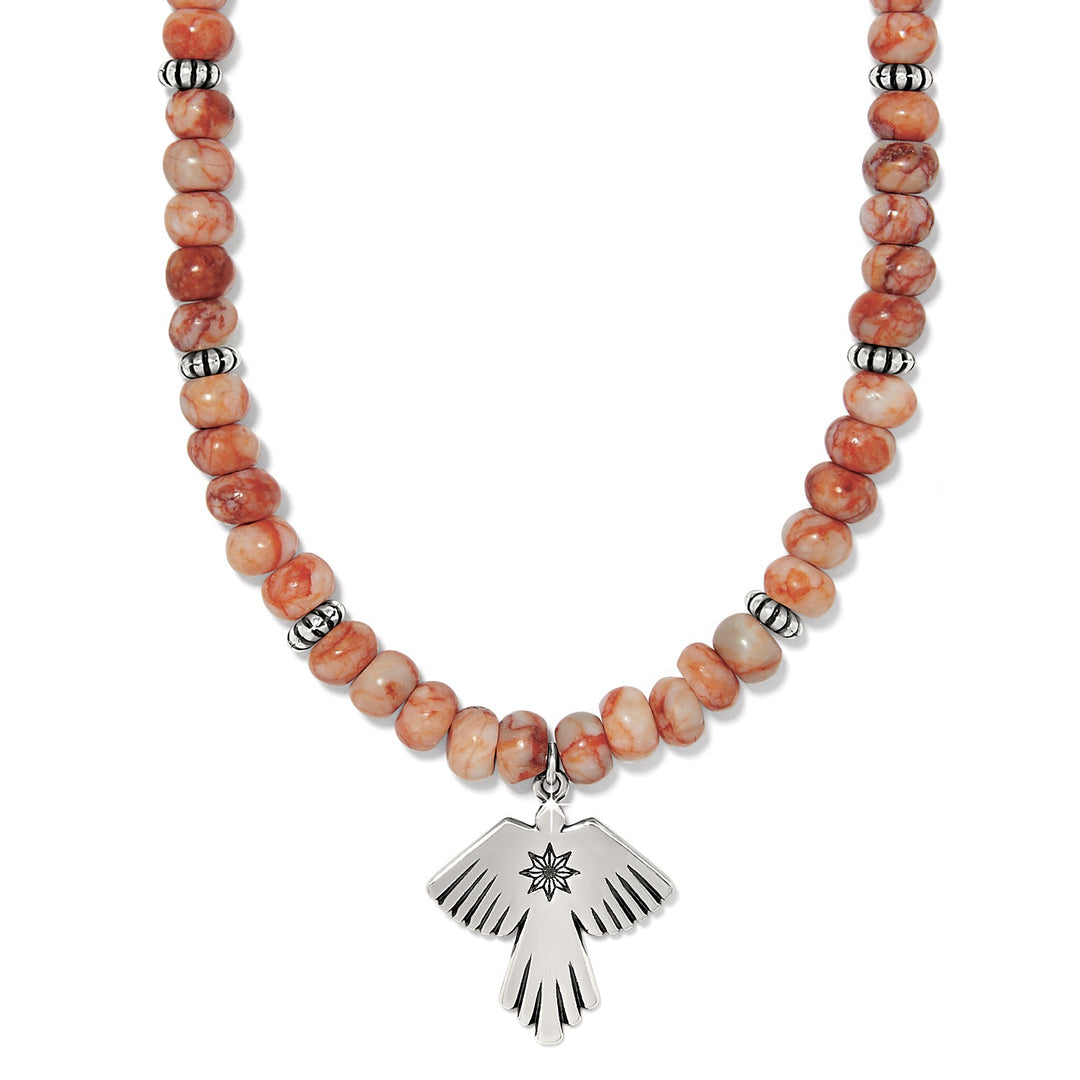 Brighton: Mosaic Mojave Flight Beaded Necklace in Red Silver JM7711