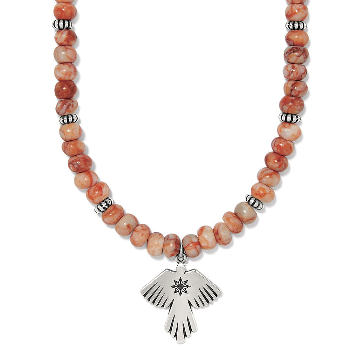 Brighton: Mosaic Mojave Flight Beaded Necklace in Red Silver JM7711