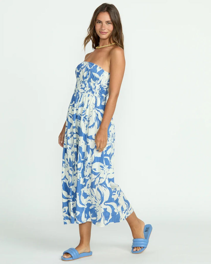 Billabong: In The Sky Midi Dress in True Blue