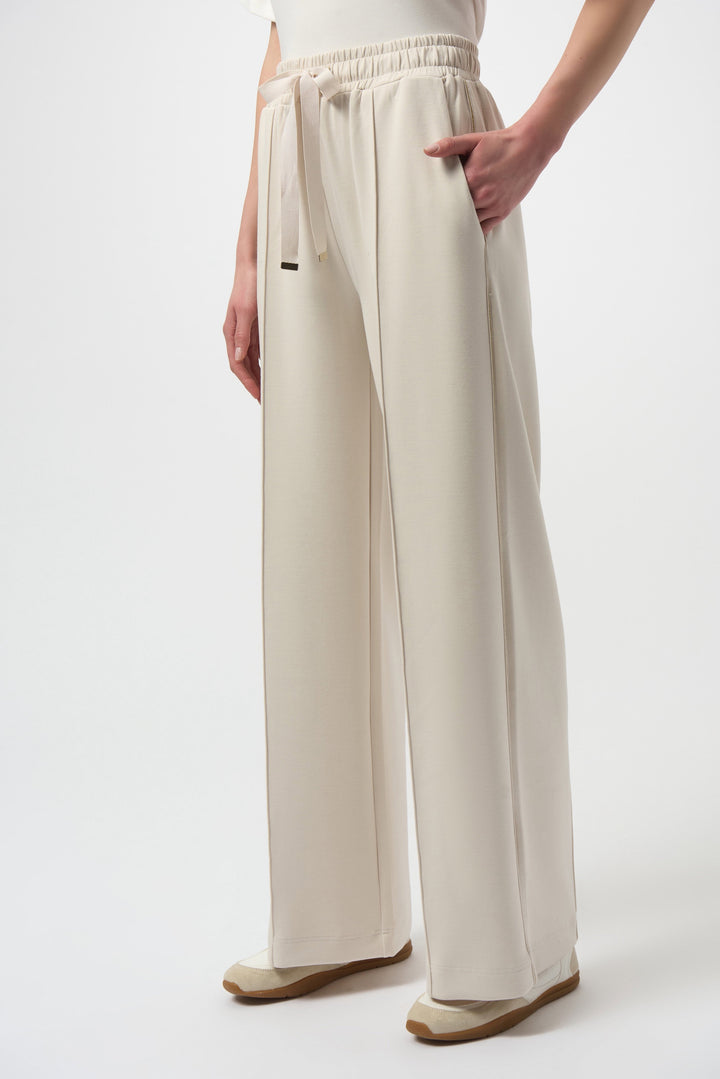 Joseph Ribkoff: Scuba Jersey Wide Leg Pull-On Pants in Birch