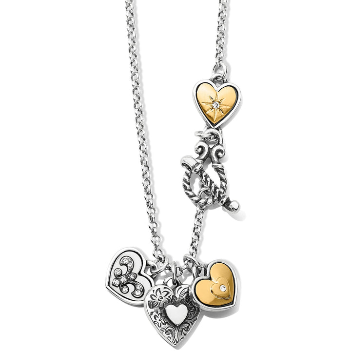 Brighton: One Heart Short Necklace Two Tone JM2902