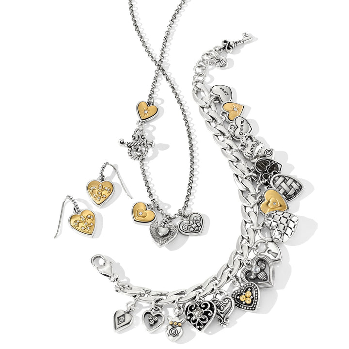 Brighton: One Heart Short Necklace Two Tone JM2902