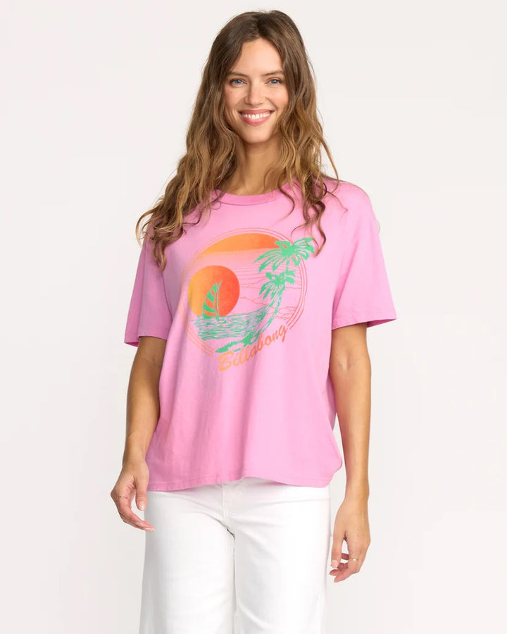 Billabong: Bright New Day Tee in Bright Rose