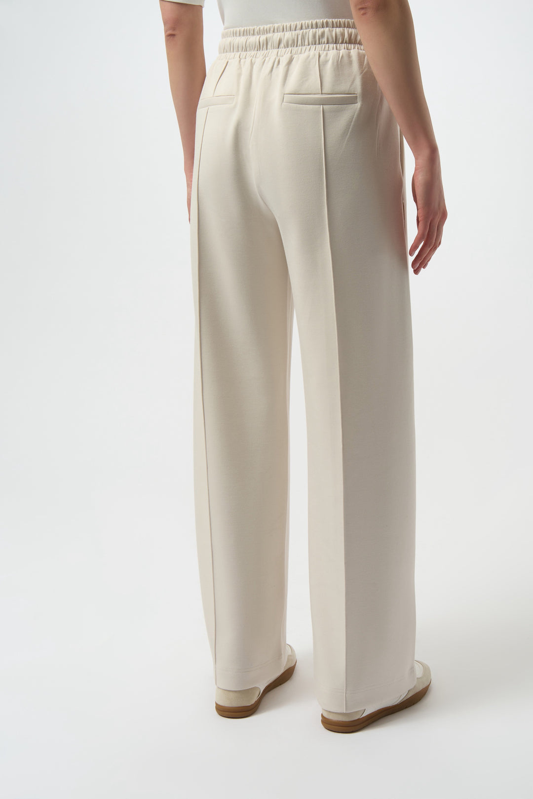 Joseph Ribkoff: Scuba Jersey Wide Leg Pull-On Pants in Birch