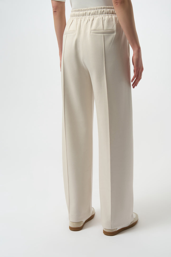 Joseph Ribkoff: Scuba Jersey Wide Leg Pull-On Pants in Birch