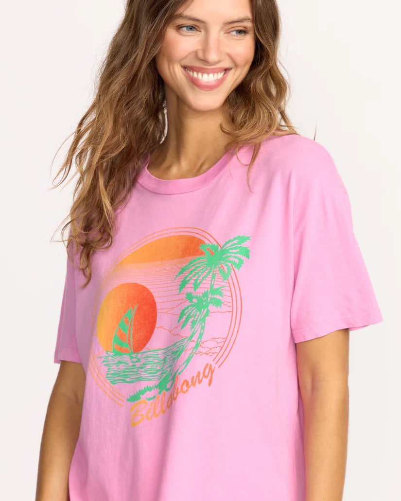 Billabong: Bright New Day Tee in Bright Rose
