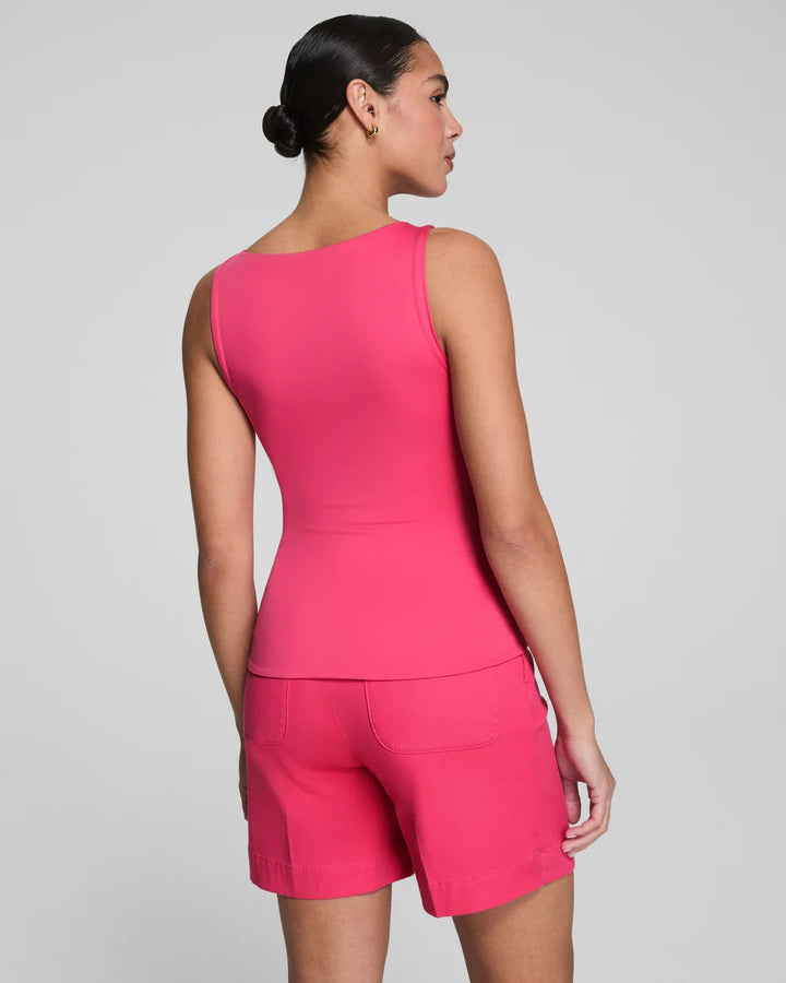 Spanx: Smooth Jersey High Neck Tank in Tulip - The Vogue Boutique