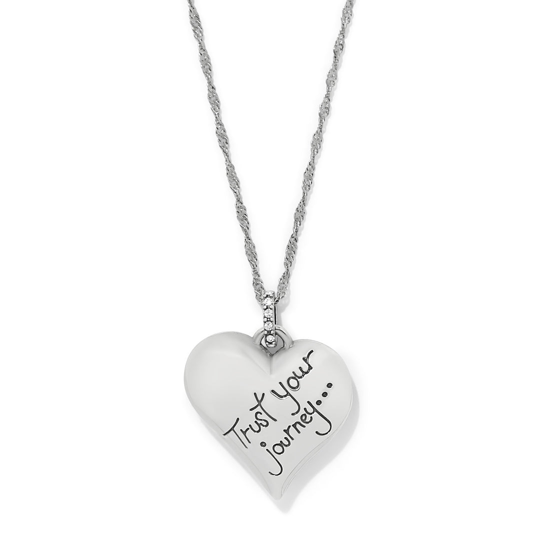 Brighton: Trust Your Journey Heart Necklace in Silver JM0056