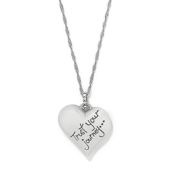 Brighton: Trust Your Journey Heart Necklace in Silver JM0056