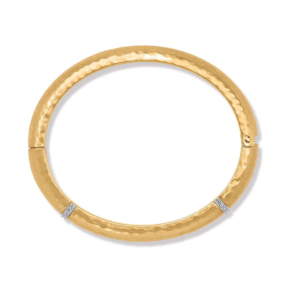Brighton: Meridian Geo Hinged Bangle in Gold
