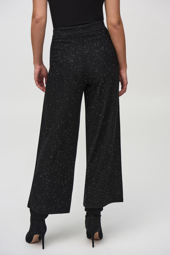 Joseph Ribkoff: Sequined Sweater Knit Culotte Pants in Black (244922F25)