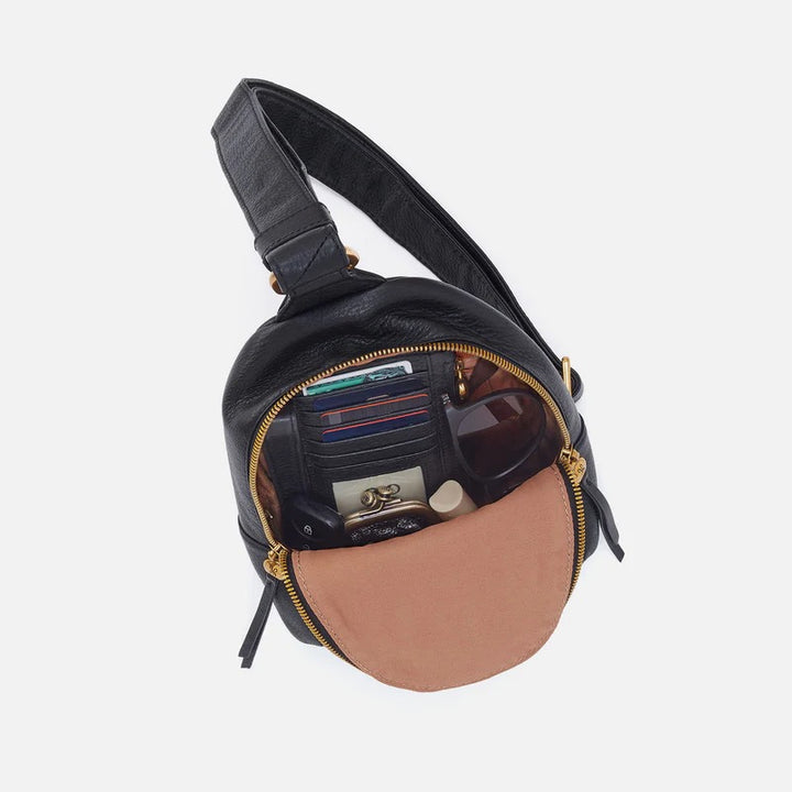 Hobo: Fern Embroidered Sling Bag in Birch