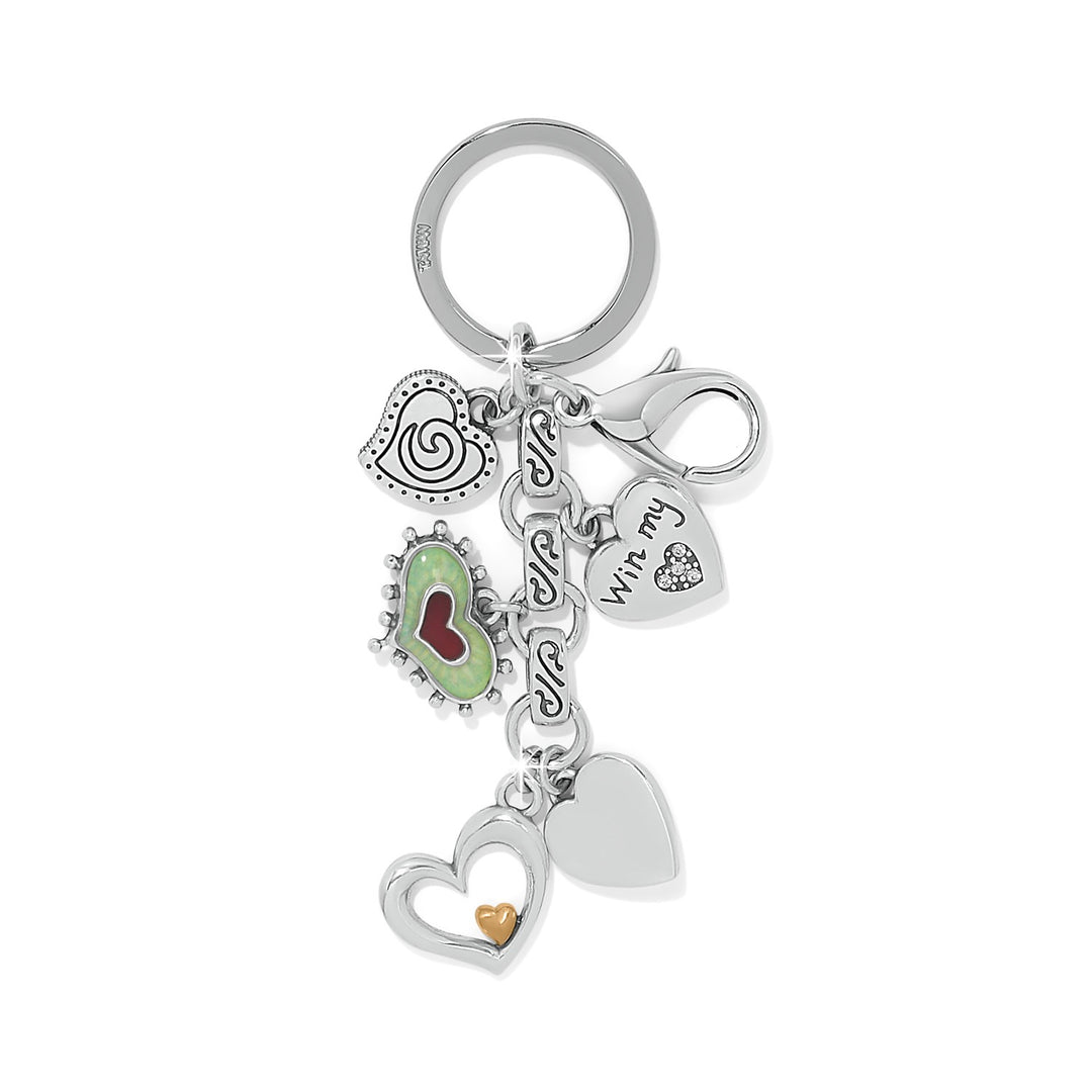 Brighton: One Heart Key Fob in Silver Multi E18803