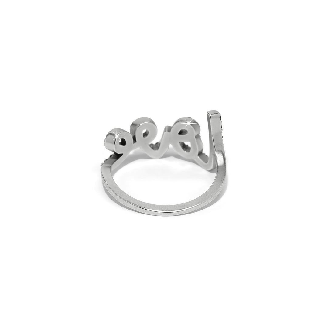 Brighton: Love Script Sparkle Ring in Silver