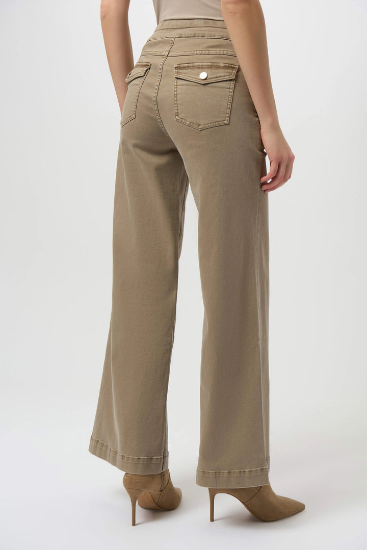 Joseph Ribkoff: Classic Wide Leg Pull-On Jeans in Fawn (254919)
