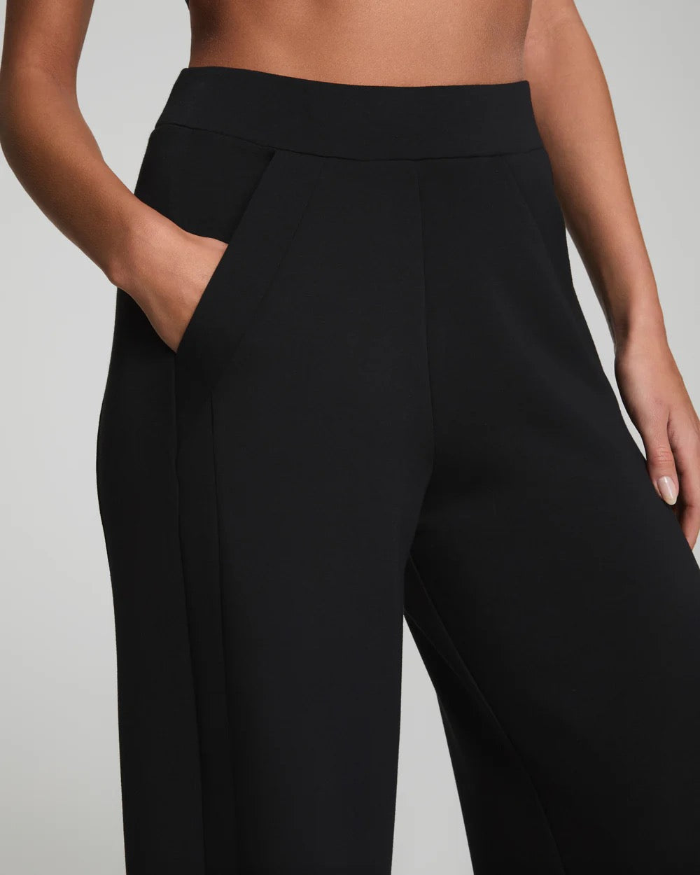 Spanx: Airessentails Wide Leg Track Pant in Very Black 21802R