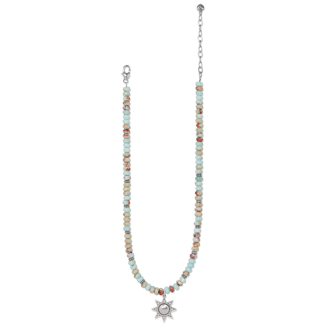 Brighton: Mosaic Mojave Beam Beaded Necklace in Silver Green JM7712