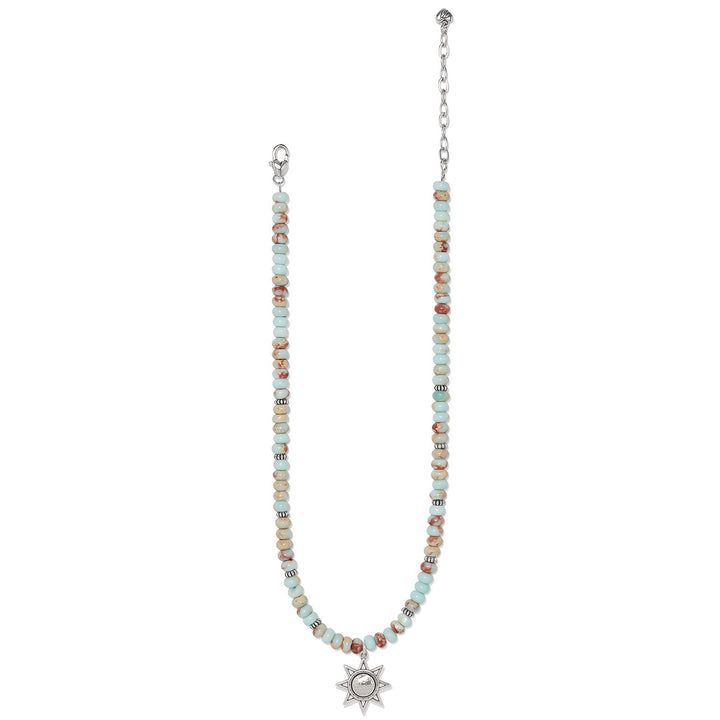 Brighton: Mosaic Mojave Beam Beaded Necklace in Silver Green JM7712