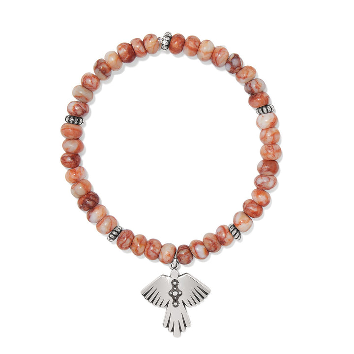 Brighton: Mosaic Mojave Flight Stretch Bracelet in Silver Red JF0307