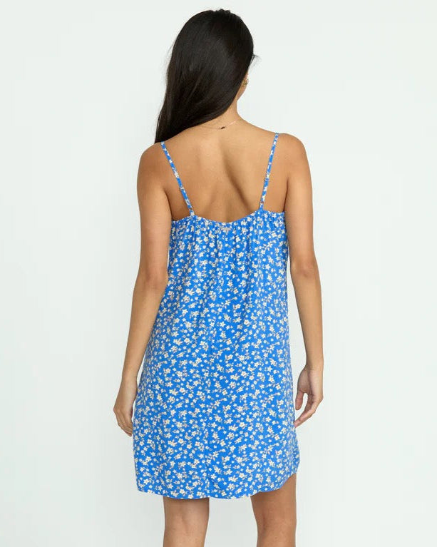 Billabong: 90's Babe Mini Dress in True Blue Floral