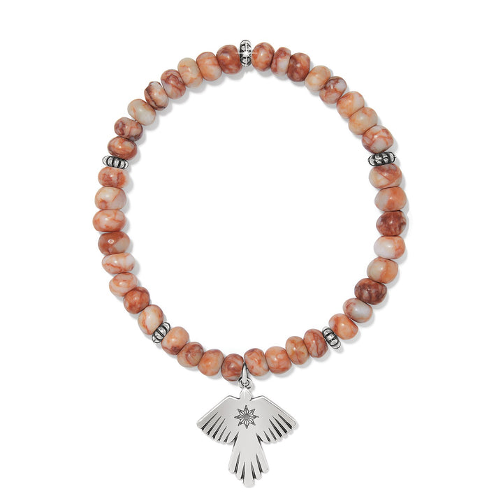 Brighton: Mosaic Mojave Flight Stretch Bracelet in Silver Red JF0307