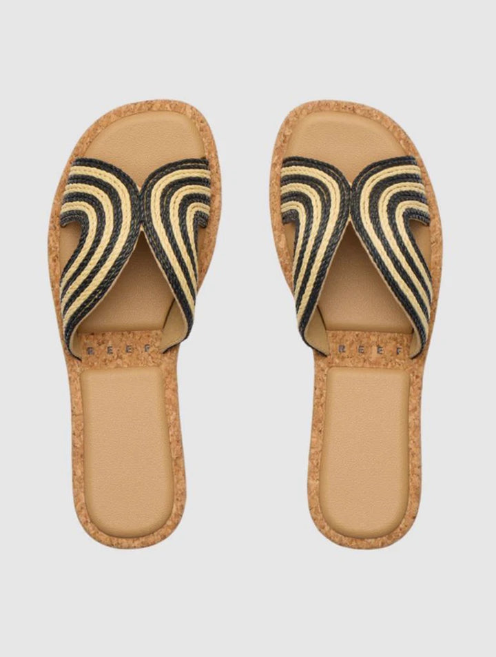Reef: Willow Paisley Black/White Textile Sandals